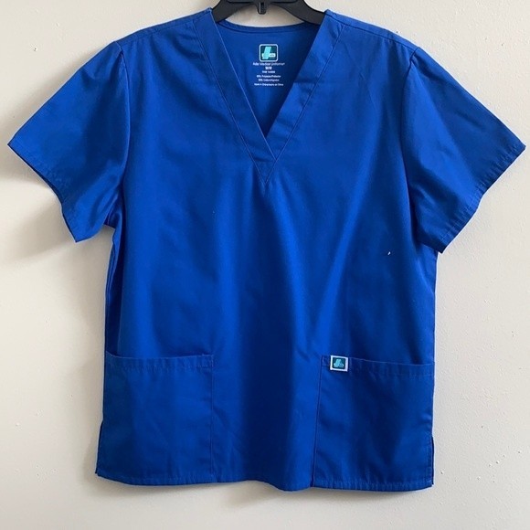 Adar Pro Scrub Women’s Blue Uniform Top Blue Size M - Picture 2 of 7